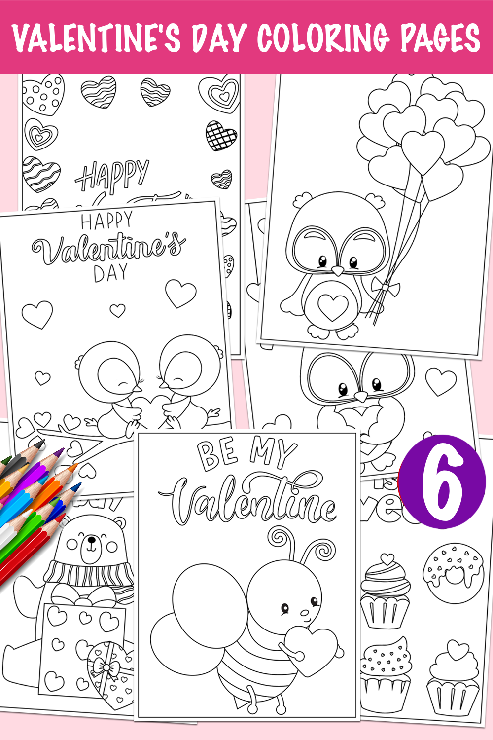 Valentine s Day Coloring Sheets OhMy Creative Shop