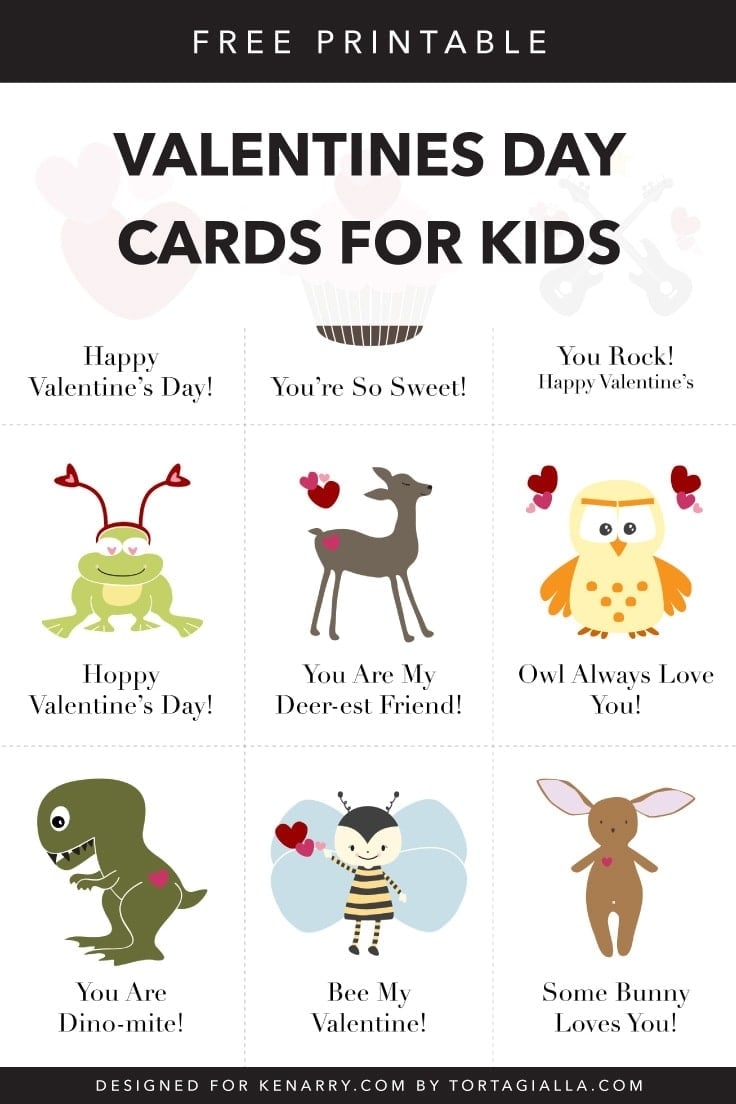 childrens valentines day cards printable