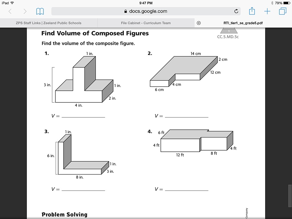 Volume Of Composite Figures 8 13 Math 5th Grade Math Worksheets Library