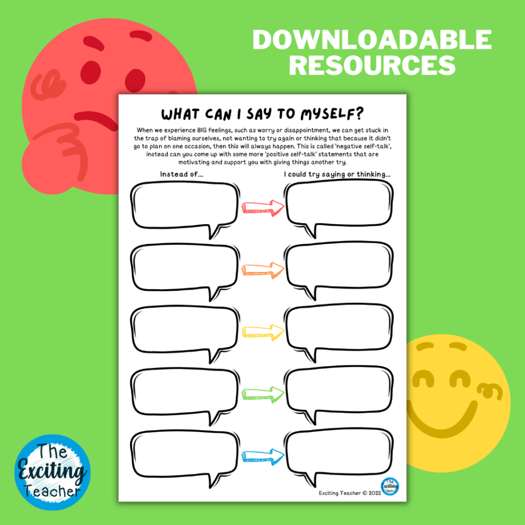 What Can I Say To Myself Positive Growth Mindset Worksheet Exciting Teacher Member s Club