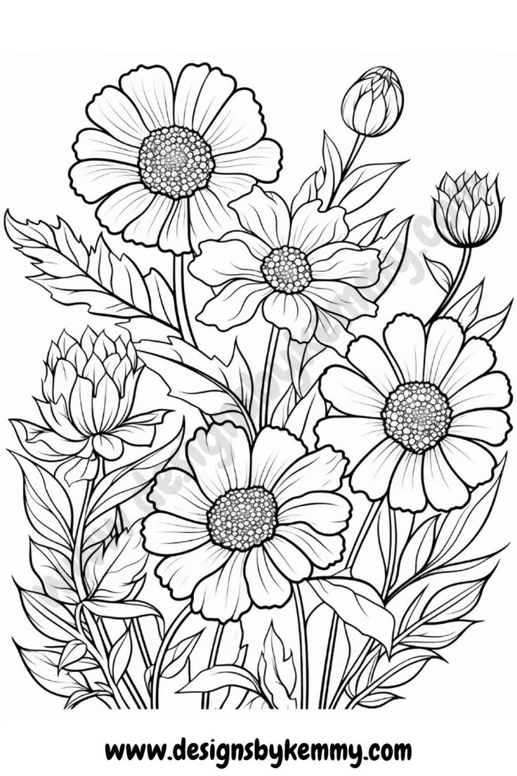 Wildflower Coloring Pages Printable Adult Coloring Pages Designs By Kemmy Wildflower Coloring Pages Printable Adult Coloring Pages Designs By Kemmy