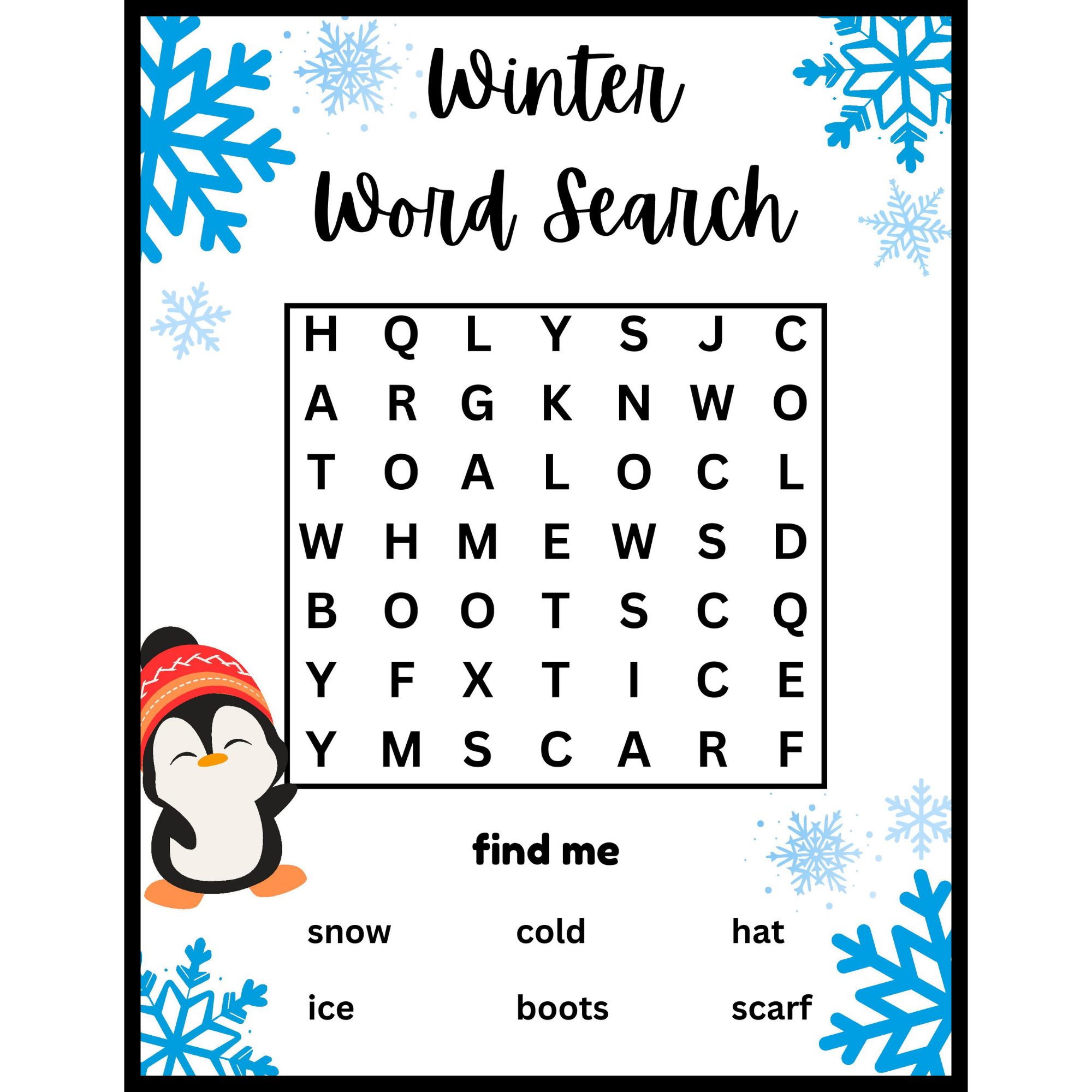 Winter Christmas Word Search Activity For Preschool Kindergarten Made By Teachers Winter Christmas Word Search Activity For Preschool Kindergarten Made By Teachers