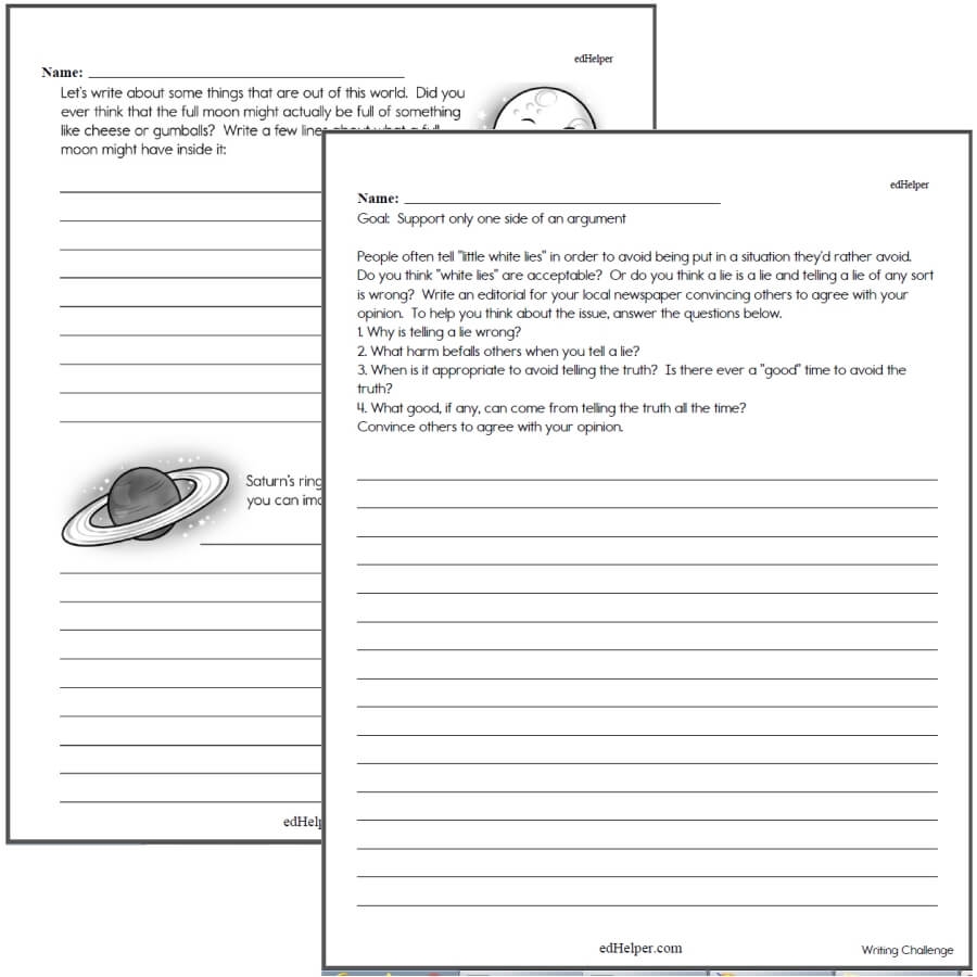 Writing Worksheets For Creative Kids Free PDF Printables EdHelper